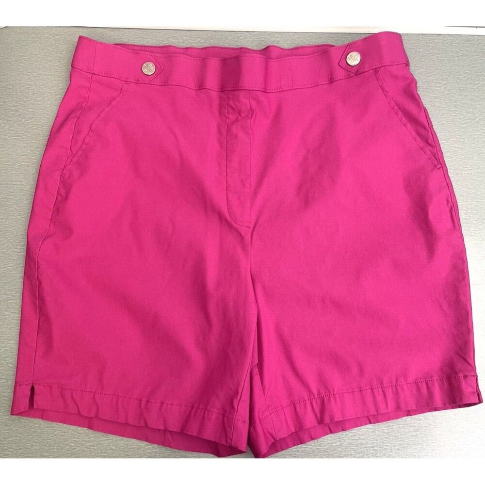 Rafaella Women's Stretch Comfort Inseam 6.5 Waistband Pull On Short Pink Size 16